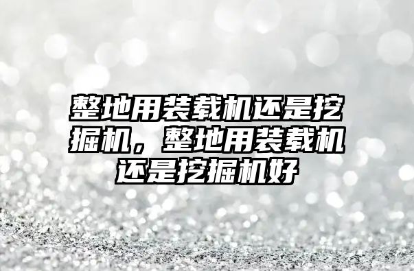 整地用裝載機(jī)還是挖掘機(jī)，整地用裝載機(jī)還是挖掘機(jī)好