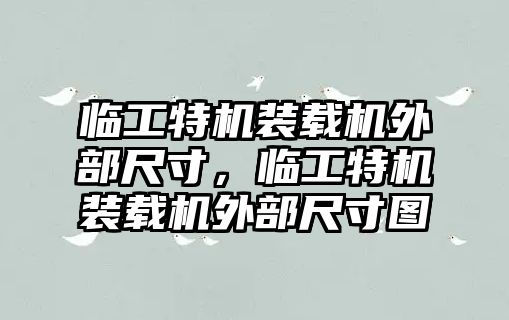 臨工特機(jī)裝載機(jī)外部尺寸，臨工特機(jī)裝載機(jī)外部尺寸圖