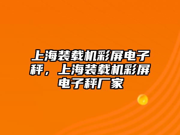 上海裝載機彩屏電子秤，上海裝載機彩屏電子秤廠家