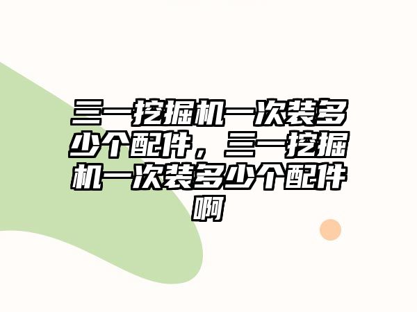 三一挖掘機(jī)一次裝多少個(gè)配件，三一挖掘機(jī)一次裝多少個(gè)配件啊