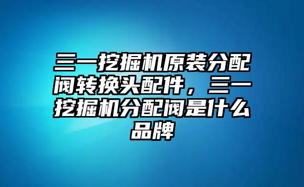 三一挖掘機(jī)原裝分配閥轉(zhuǎn)換頭配件，三一挖掘機(jī)分配閥是什么品牌