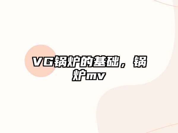 VG鍋爐的基礎(chǔ)，鍋爐mv