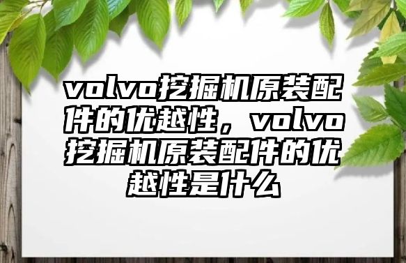 volvo挖掘機(jī)原裝配件的優(yōu)越性，volvo挖掘機(jī)原裝配件的優(yōu)越性是什么