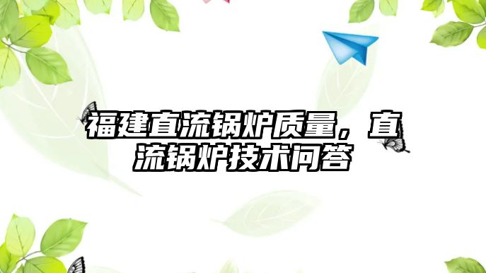 福建直流鍋爐質量，直流鍋爐技術問答