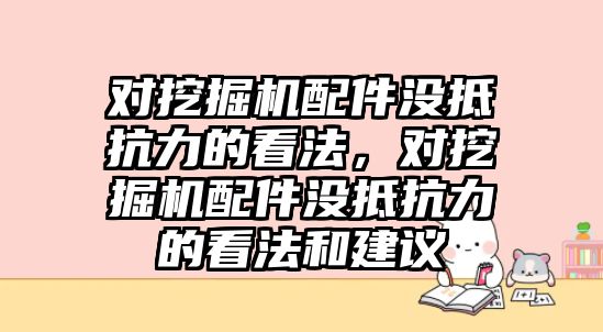 對挖掘機配件沒抵抗力的看法，對挖掘機配件沒抵抗力的看法和建議