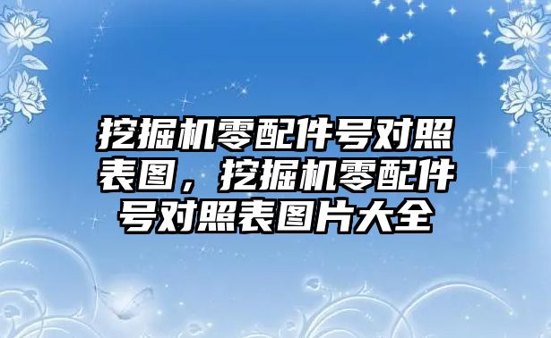 挖掘機零配件號對照表圖，挖掘機零配件號對照表圖片大全