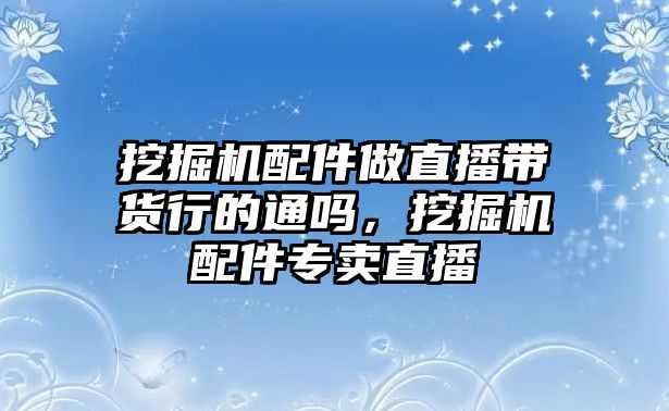 挖掘機(jī)配件做直播帶貨行的通嗎，挖掘機(jī)配件專賣直播