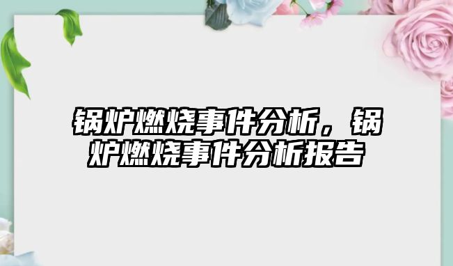 鍋爐燃燒事件分析，鍋爐燃燒事件分析報(bào)告