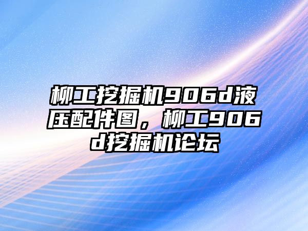 柳工挖掘機(jī)906d液壓配件圖，柳工906d挖掘機(jī)論壇