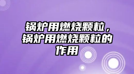 鍋爐用燃燒顆粒，鍋爐用燃燒顆粒的作用