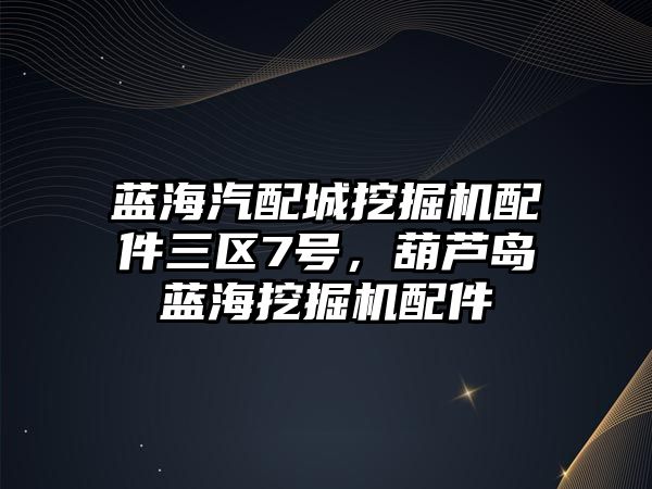 藍海汽配城挖掘機配件三區(qū)7號，葫蘆島藍海挖掘機配件