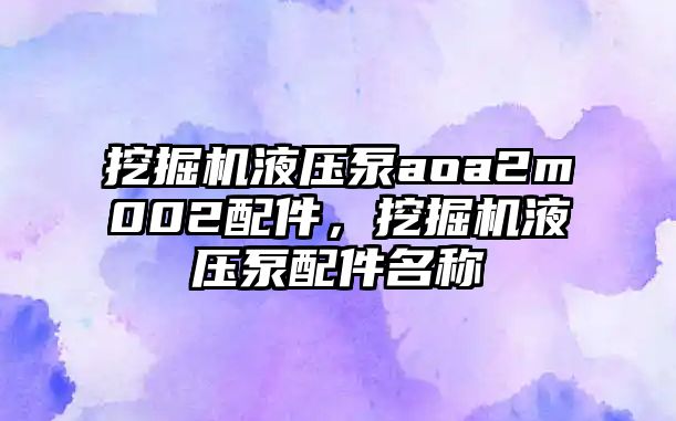 挖掘機液壓泵aoa2m002配件，挖掘機液壓泵配件名稱