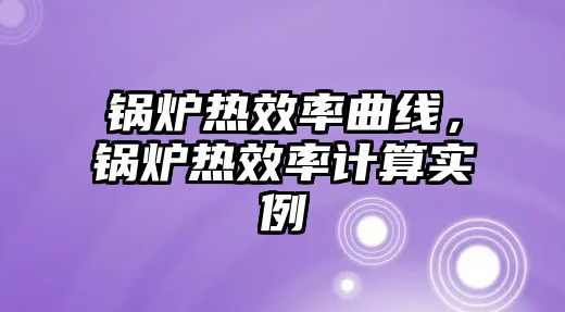 鍋爐熱效率曲線，鍋爐熱效率計算實例