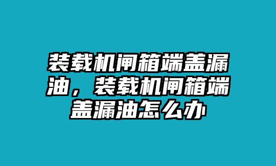 裝載機閘箱端蓋漏油，裝載機閘箱端蓋漏油怎么辦