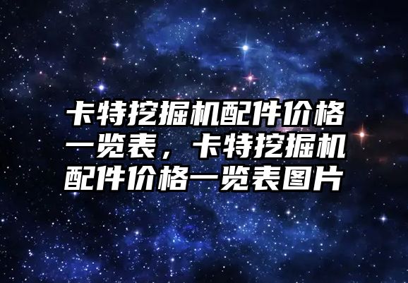 卡特挖掘機配件價格一覽表，卡特挖掘機配件價格一覽表圖片