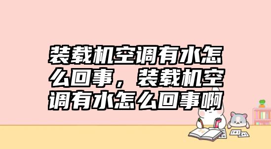 裝載機(jī)空調(diào)有水怎么回事，裝載機(jī)空調(diào)有水怎么回事啊