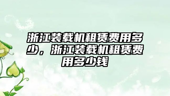 浙江裝載機(jī)租賃費(fèi)用多少，浙江裝載機(jī)租賃費(fèi)用多少錢(qián)