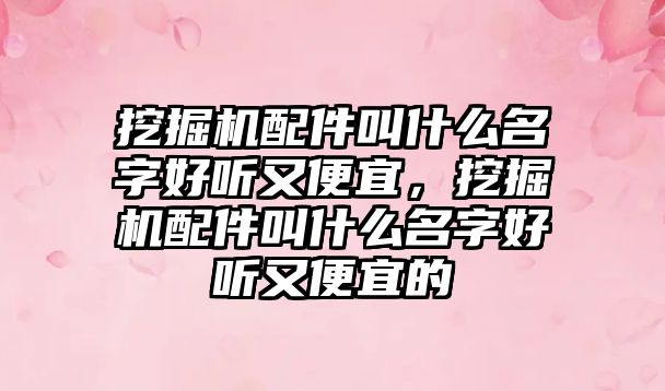 挖掘機配件叫什么名字好聽又便宜，挖掘機配件叫什么名字好聽又便宜的