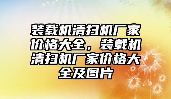 裝載機清掃機廠家價格大全，裝載機清掃機廠家價格大全及圖片