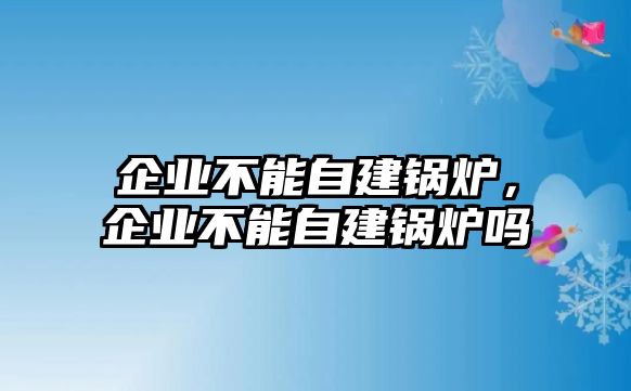 企業(yè)不能自建鍋爐，企業(yè)不能自建鍋爐嗎