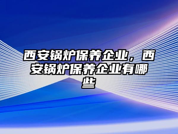 西安鍋爐保養(yǎng)企業(yè)，西安鍋爐保養(yǎng)企業(yè)有哪些