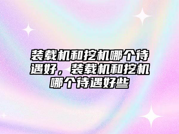 裝載機和挖機哪個待遇好，裝載機和挖機哪個待遇好些