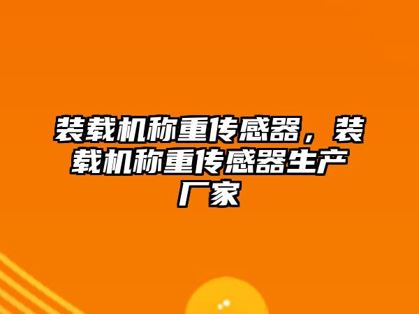 裝載機稱重傳感器，裝載機稱重傳感器生產廠家