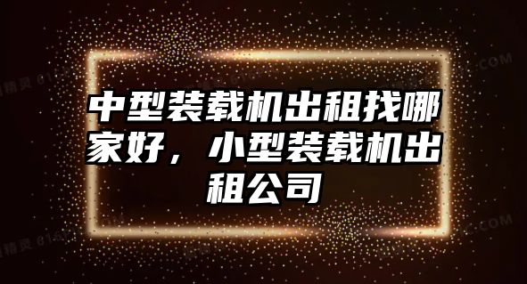 中型裝載機(jī)出租找哪家好，小型裝載機(jī)出租公司