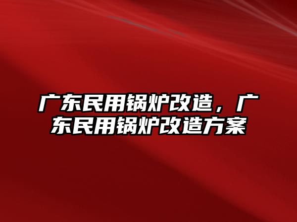 廣東民用鍋爐改造，廣東民用鍋爐改造方案