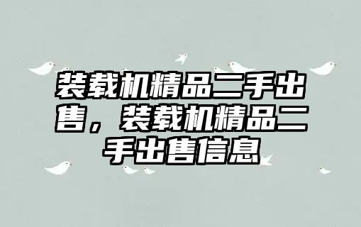 裝載機精品二手出售，裝載機精品二手出售信息