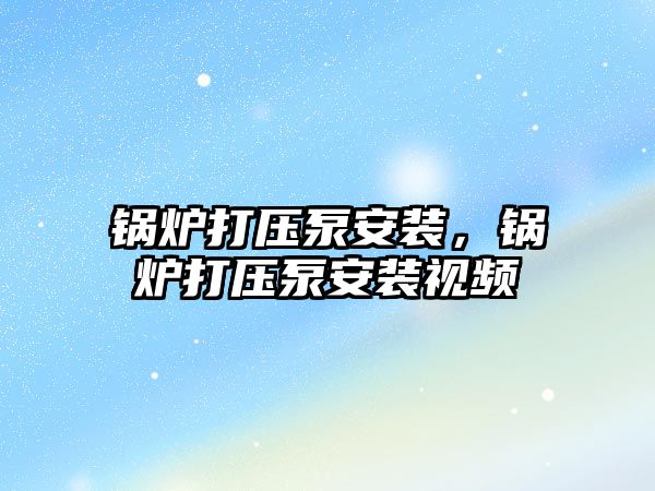 鍋爐打壓泵安裝，鍋爐打壓泵安裝視頻