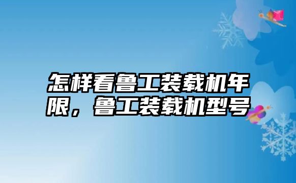 怎樣看魯工裝載機年限，魯工裝載機型號