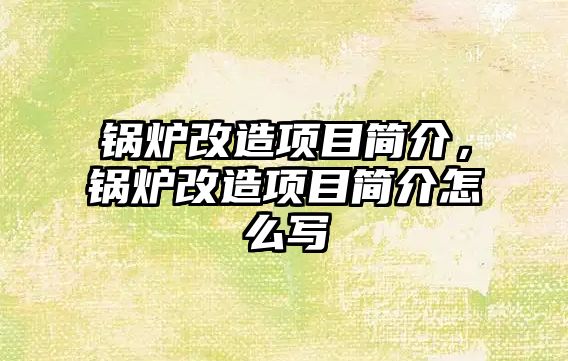 鍋爐改造項目簡介，鍋爐改造項目簡介怎么寫