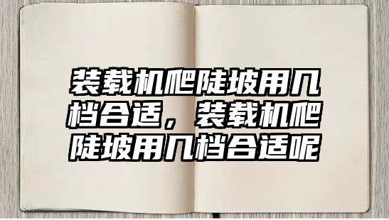 裝載機(jī)爬陡坡用幾檔合適，裝載機(jī)爬陡坡用幾檔合適呢