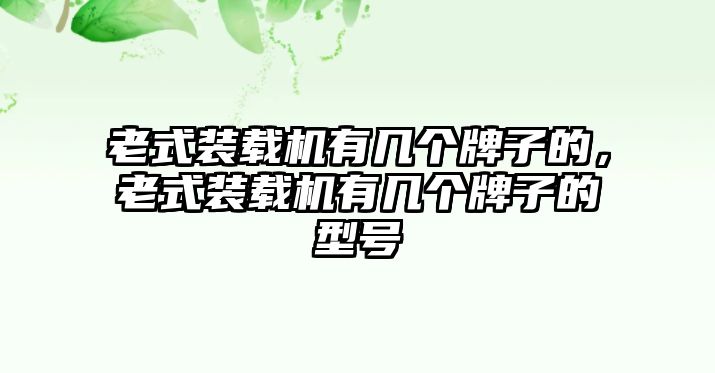 老式裝載機(jī)有幾個(gè)牌子的，老式裝載機(jī)有幾個(gè)牌子的型號(hào)